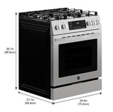 Kenmore Front Control Gas Range Oven with 5 Cooktop Burners, True Convection, Steam and Self Clean, Freestanding Stainless Steel Stove and Oven, 4.8 cu. ft. Capacity Kenmore
