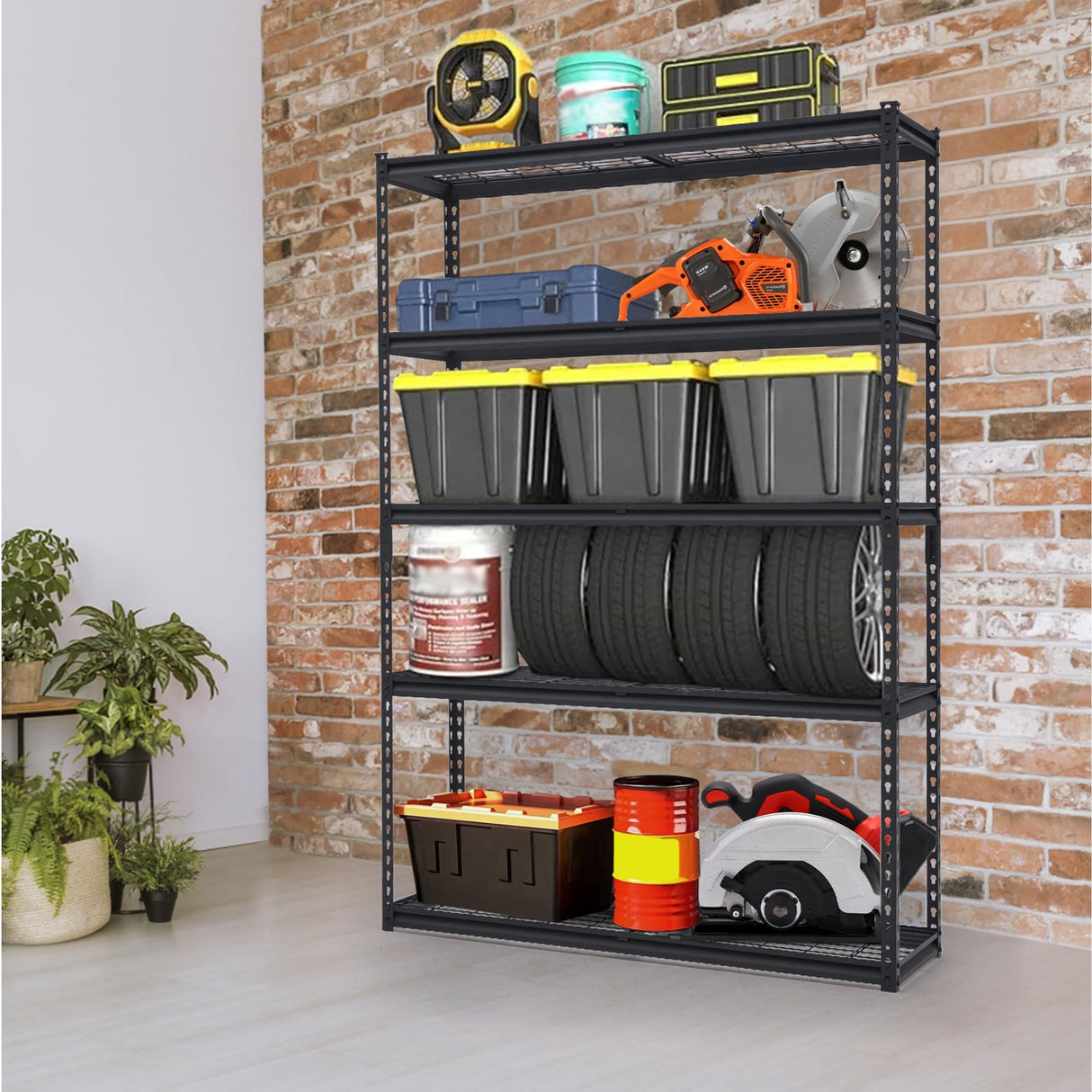 KOKEBREN Heavy Duty Storage Shelves 48x18x72 in, 2500Lbs Adjustable Metal Shelving for Garage Organization, Durable Garage Shelving Easy Assemble KOKEBREN