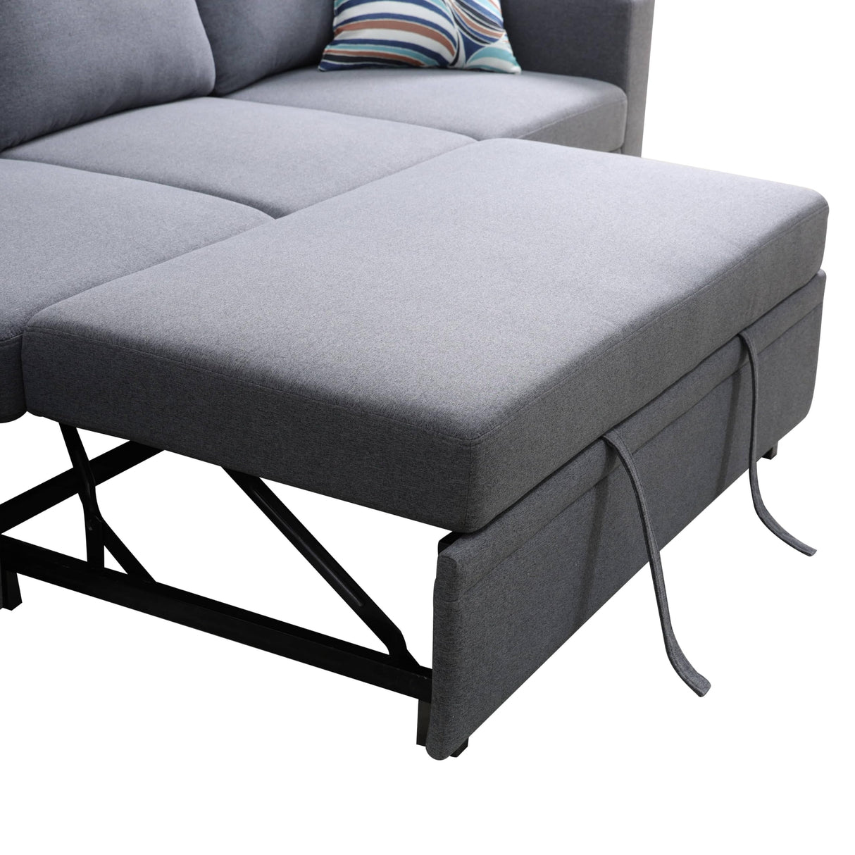 GlasFlength Sleeper Sofa Couch Bed, Convertible Sofa Bed with Armrests, Sectional Sofa with Storage Seat L Shaped Sectional Couch with Reversible Chaise for Living Room Apartment Bedroom Office GlasFlength