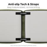 LIKIMIO 118" Modern L-Shaped Modular Sectional Sofa for Living Room, Corduroy Upholstery Green, Oversized 3-Seater Couch with Deep Seat and Movable Ottoman – No Assembly LIKIMIO