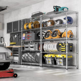 M MZG 1750 LBS Storage Shelves 5-Tier Utility Shelving Unit Steel Organizer Wire Rack for Home,Kitchen,Office,Garage, Capacity 17.7" D x 47.2" W x 72.3" H M MZG