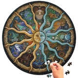 Moruska 500 Piece Puzzles for Adults- Zodiac Constellation Puzzle- Round Mandala Astrology Jigsaw Puzzle Cool and Challanege Moruska