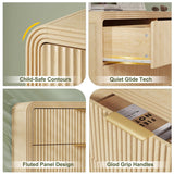 Decofy Fluted 6 Drawers Dresser for Bedroom,55'' Wide Wood Dressers with Gold Handles, Modern Dressers with Wave Texture, Large Storage Chest of Drawers, Bedroom Dresser Organizer (Natural Oak) Decofy