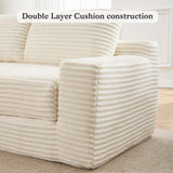 GNIXUU Corduroy Cloud Loveseat Sofa, 2 in 1 Convertible Sleeper Sofa with Fixed-Shape Frame, Comfy Folding Boneless Love Seat Couches for Living Room, Apartment, Small Spaces Beige GNIXUU