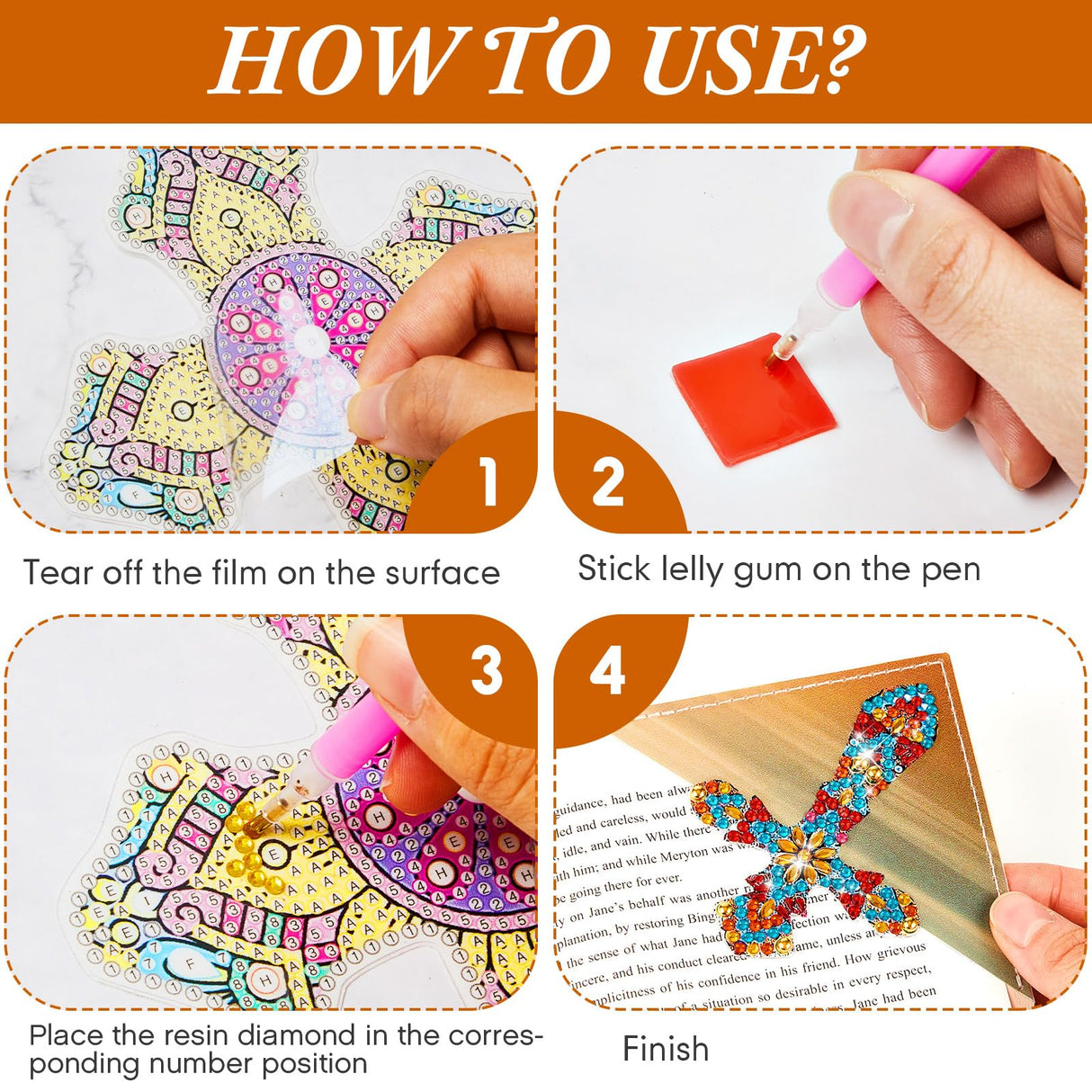 6 Pcs Cross Diamond Art Bookmarks Diamond Painting Bookmark Kits Cross Crystal Bookmarks 5d Rhinestone Crystal Painting Book Markers Gifts for Women Craft Read Office Home DIY Book Lovers Qilery