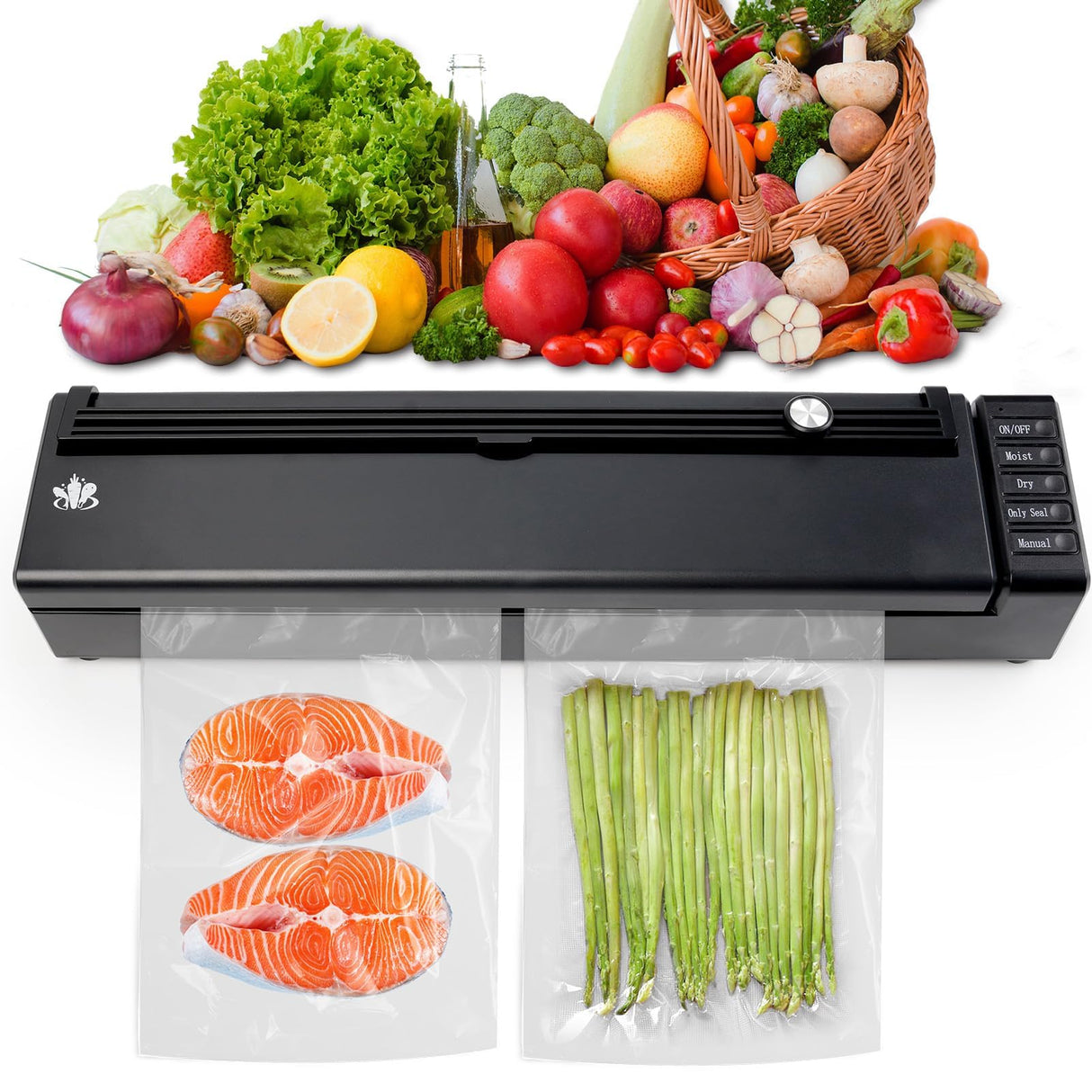 Etunsia Vacuum Sealer Machine, Cordless Rechargeable Vacuum Sealer for Dry/Moist Food Storage to Extend Fresh, With 1 Air Hose for Containers and Mason Jars, With Bag Cutter and 10 Vacuum Sealer Bags Etunsia