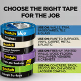 Scotch General Purpose Masking Tape, 1.88 in x 60.1 yd, Beige, Sticks for Up to 5 Days, Removes Easily Without Leaving Sticky Residue, Easy-to-Tear Masking Tape (2050-48MP) Scotch