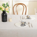 MYSKY HOME Table Cloth 60x84 in Rectangle Table, Heavy Duty Cotton Tassel Linen Look Waterproof Tablecloths Farmhouse Tablecloth, Wrinkle Free Table Cover with Beige Tassels for Kitchen Dining, Party MYSKY HOME