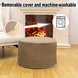 AbunHeri Outdoor Ottoman Outdoor Ottomans for Patio 19x12 Inches Modern Lightweight Foam Stuffed Pouf Outdoor Footstool Footrest Foot Stool Waterproof (Coffee) AbunHeri