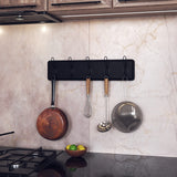 HBCY Creations Black Rustic Coat Rack Wall Mount with 5 Hooks, Solid Pine Wood 24 inch Wall Hooks for Entryway, Mudroom, Hallway, Bathroom - Vintage Farmhouse Style Wall Mounted Towel Rack HBCY Creations