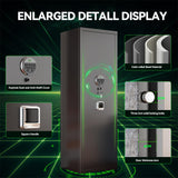 8-10 Gun Safe for Rifles and Pistols,Home Safety Cabinet,No Assembly Required Gun Storage,Biometric Fingerprint Locking Cabinet,Electronics Key Password Safes,Adjustable Partition Rifle Safes Leariso