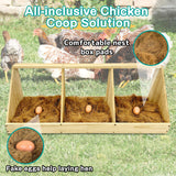 Chicken Nesting Boxes, 3 Compartment Wooden Chicken Laying Boxes, Nesting Boxes for Chickens, Hens, Ducks, Poultry Nest Box for Laying Eggs, (Includes 3 Fake Eggs, 3 Nest Box Pads) Nalwort