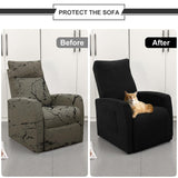 SearchI Recliner Chair Cover Jacquard Chair Covers 4 Piece, Small Recliner Sofa Slipcover for Home Theater Seating with Elastic Bottom, Recliner Protector with Pocket for Recliners, Black SearchI