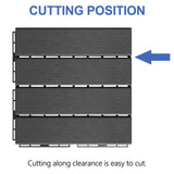 MYFAMIREA 27 Pcs Plastic Interlocking Deck Tiles 12" x 12" Patio Floor Decking Tiles Indoor Outdoor Waterproof Non-Slip Flooring Tiles All Weather Use for Balcony Backyard Porch Poolside, Dark Grey MYFAMIREA