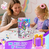 JIGQGY Unicorn Lamp DIY Kit for Kids – Paint Your Own Night Light with 24 Markers, Arts & Crafts for Girls Ages 4-12, Creative Birthday Gifts for Girls Boys, Art Supplies Toys Ages 6 7 8 9 10 11 12 JIGQGY