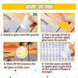 Puzzle Glue with New Sponge Head, Clear Water-Soluble Quick Dry Jigsaw Puzzle Glue, Suitable for 1000/3000/5000 Pieces of Paper and Wood Puzzle, 120ml*2 Bellisinno