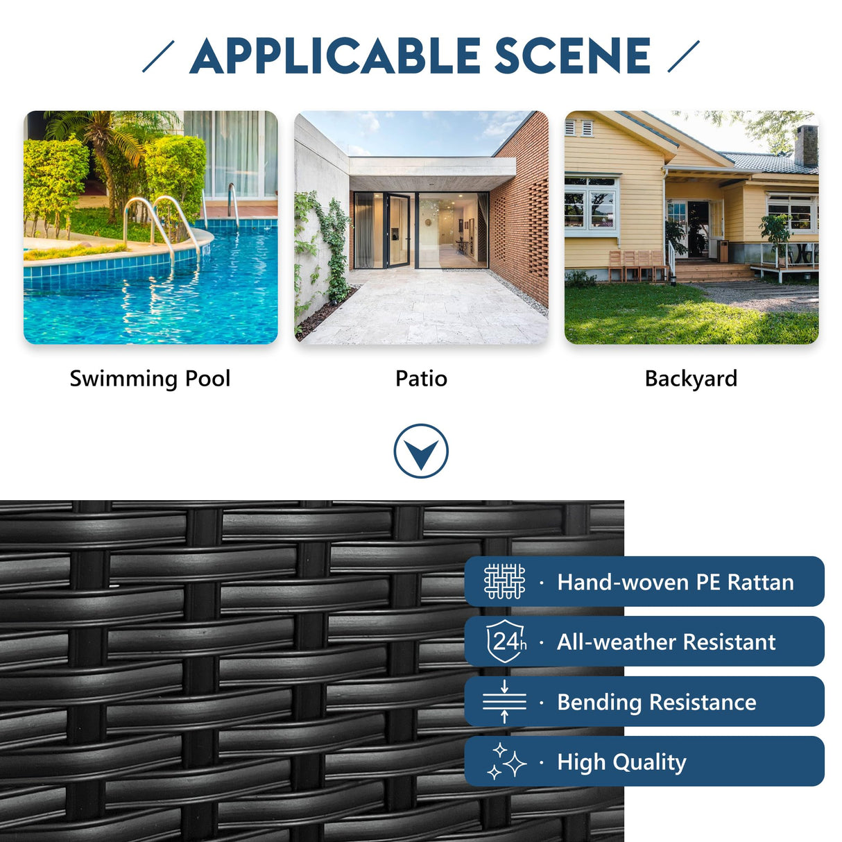 Merax Outdoor Patio Rattan Daybed Sunbed with Adjustable Canopy, Double Lounge Sun Bed with Cushion for Pool/Backyard/Porch, Beige+ Black Merax