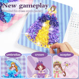 STAOVA Poke in Art Kits for Girls, DIY Pretty Princess Game with 12 Pcs Magical Princesses & 9 Pcs Accessories, Crafts for Kids Ages 4-8, 8-12 (Purple) STAOVA