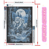 Milila Diamond Art Kits for Adults Full Drill Round Diamond Painting Kits for Beginners Craft Kits for Home Wall Decor Gifts 11.8x15.7inch(Wolves) Milila