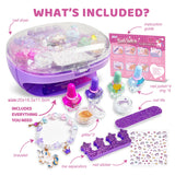 GIRLINK Nail Kit for Girls Ages 6-12, Girl Nail Kit with Dryer/Peel-able Nail Polish/Rings/Bracelet/Nail Sticker/Nail Sticker/Glitter Powder/ Nail File/Toe Separator GIRLINK