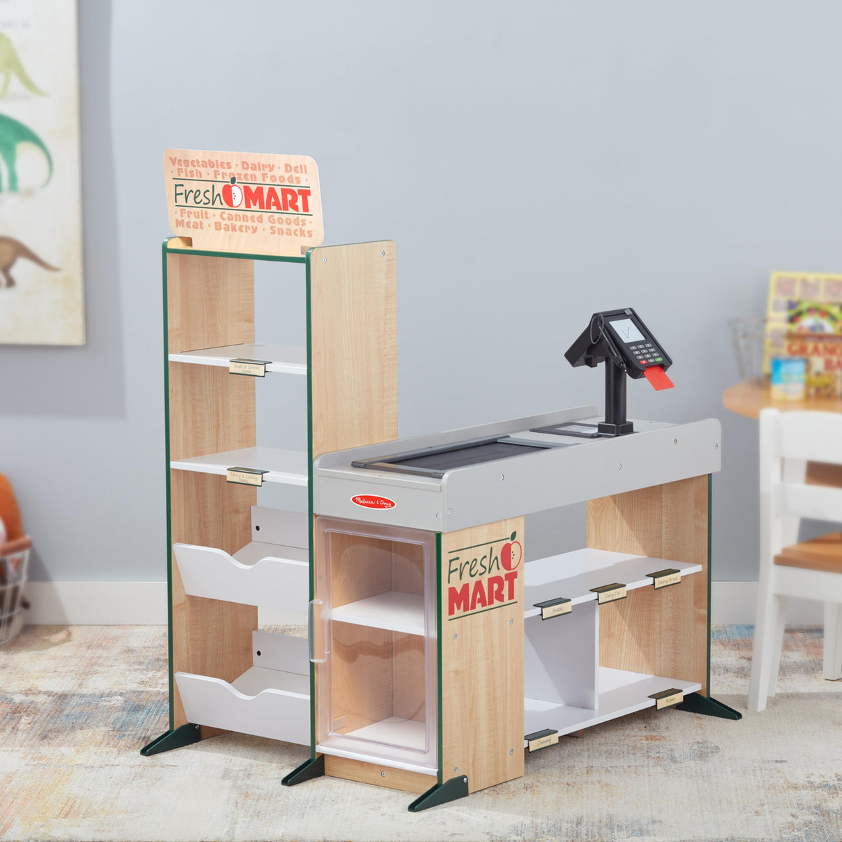 Melissa & Doug Freestanding Wooden Fresh Mart Grocery Store - FSC Certified Melissa & Doug