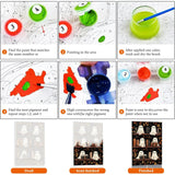 stnckic Halloween Paint by Number kit for Adults, Ghosts Adults' Paint-by-Number Kits on Canvas Bookshelf Easy Acrylic Oil Painting by Number for Adults for Home Decor Gift 16x20 Inch stnckic