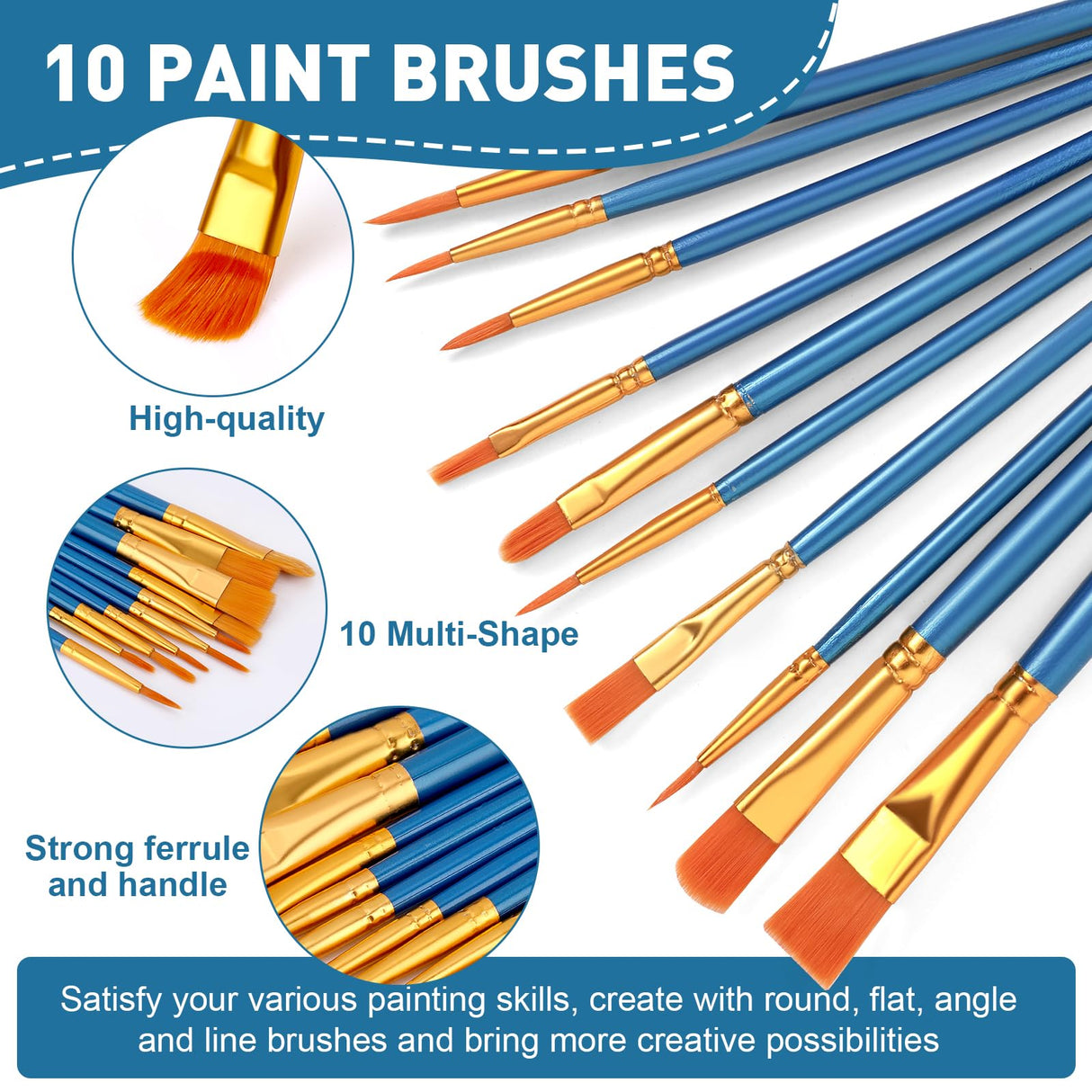 ESRICH 52PCS Acrylic Paint Set, Painting Supplies with 2*12 color acrylic paint (12 ml), 20 brushes, 4 boards, 2 wooden frames, 2 plates, Acrylic Painting Kits for Kids, Adults, Artists and Beginners ESRICH