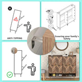 Vibe & Dine 4 Flip Drawer Shoe Cabinet, Mid Century Modern Shoe Organizer with Bottom Cubby, Hidden Shoe Cabinet with 2 Hooks, Freestanding Narrow Slim Shoe Rack Cabinet for Entryway, Foyer, Hallway Vibe & Dine