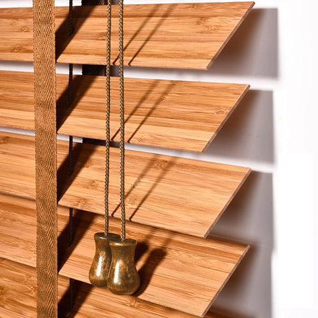 Natural Bamboo Venetian Blinds with Durable Aluminum Track - Customizable Size for All Rooms LLPEIJIE026