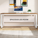 Tribesigns 63 inches Executive Desk and 47" lateral File Cabinet, L-Shaped Computer Desk Home Office Furniture Set with Drawers and Storage Shelves, Office Table with Cabinet (walnut+White, 63) Tribesigns