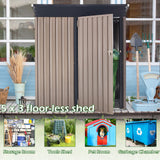 AECOJOY 5' x 3' Outdoor Storage Shed, Small Metal Shed (16.6 Sq.Ft Land) with Design of Lockable Door, Utility and Tool Storage for Garden, Backyard, Patio, Outside use. AECOJOY