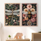 2 Pack Paint by Numbers Kit for Adults, Dragonfly Bee Paint by Numbers for Adults, DIY Adult Painting by Numbers Beginners on Canvas Acrylic for Home Wall Art Decor 12x16Inch (Rolled Package) Mandun