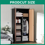 Letaya Metal Storage Cabinets,72'' Employee Lockers Steel Wardrobe with Lock Door for Office,Home,School,Gym,Fire Department,Hotel(Wood Grain Color) Letaya