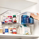 Vtopmart 6 Pack Clear Stackable Storage Bins with Lids, Large Plastic Containers with Handle for Pantry Organizer and Storage,Perfect for Bathroom,Cabinet,Kitchen,Fridge,Closet Organization Vtopmart