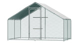 Large Metal Chicken Coop Heavy Duty Chicken Pens Outdoor with Top Walk in Poultry Cage Chicken Run Dog Kennel with Water Resident and Anti-UV Cover for Yard with Cover Duck Rabbit Cage wonline