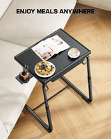 LORYERGO TV Tray - TV Table, Folding Table Trays, w/6 Height & 3 Tilt Angle, w/Cup Holder, Dinner Tray for Eating on Couch, Laptop, Bed & Couch LORYERGO