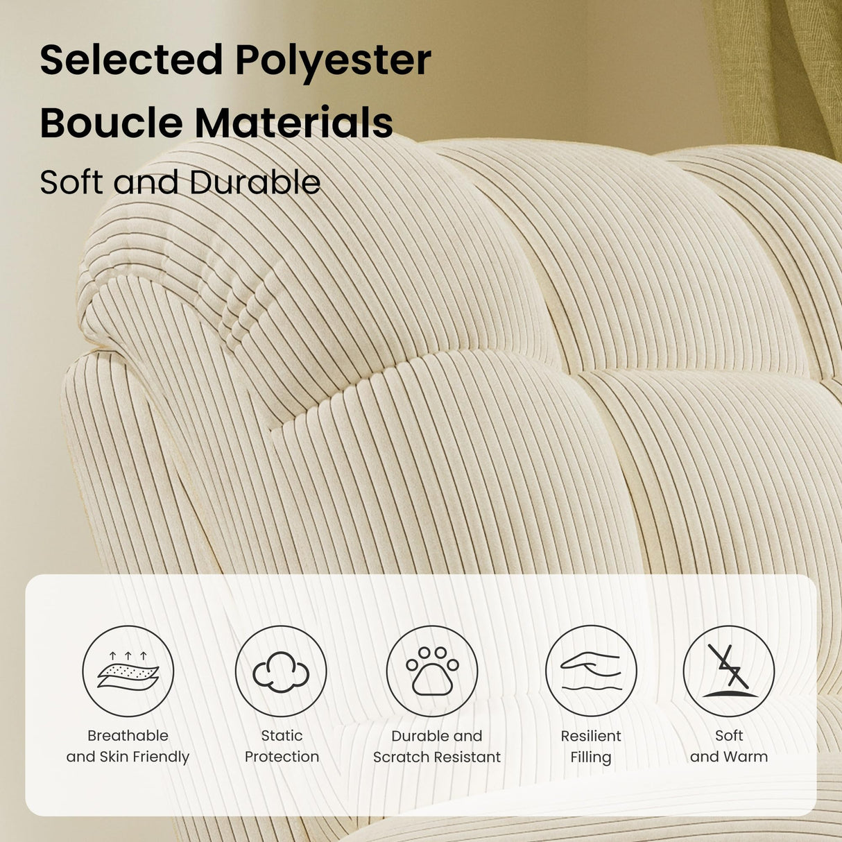 Welzona Adjustable Power Recliner Chair, Soft Corduroy Electric Recliner Chair, Power Recliners with USB Port, Eco-Certified Small Recliners for Small Spaces Sofa Reclinable, White Welzona