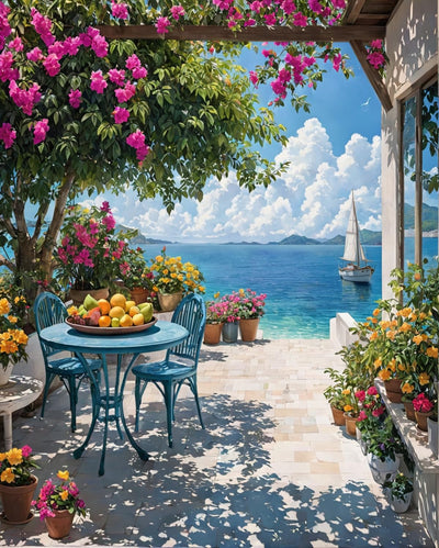 Lovepefe Summer Coast Paint by Numbers Kit for Adults Beginners Seaside Painting by Number Kits on Canvas Landscape DIY Oil Painting Art Gifts Home Wall Decor 16x20 Inch