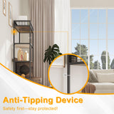 Litter Box Enclosures with Metal Frame, Indoor Tall Cat Litter Box Furniture Hidden with Storage Shelf, Retro Brown IDEALHOUSE