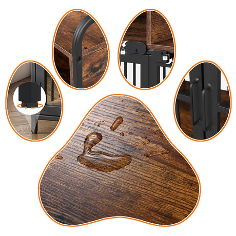 Saudism Large Dog Crate Furniture, Dog Kennel Indoor, Wood Dog Cage Table with Drawers Storage, Heavy Duty Dog Crate, Jaula para Perros, Sturdy Metal, 40.5" L×23.6" W×35.4" H Saudism