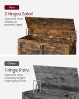 VASAGLE Storage Chest, Storage Trunk with 2 Safety Hinges, Storage Bench, Shoe Bench, Farmhouse Style, 15.7 x 39.4 x 18.1 Inches, for Entryway, Bedroom, Living Room, Rustic Brown ULSB061T01 VASAGLE