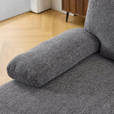 VINGLI 110' U-Shaped Sectional Couch with Two Chaise, Affordable Small Sofa with 4 Seats, Chenille Fabric Comfy Couches for Living Room, Dark Grey VINGLI