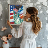GHHKUD Statue of Liberty Diamond Painting Kits for Adults, DIY 5D Patriotic Diamond Painting, Full Drill Flag Diamond Art Kits Art Pictures Perfect for Relaxation and Home Wall Decor 30x40cm GHHKUD