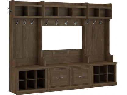 kathy ireland Home by Bush WDL013ABR 69-Inch Full Entryway Storage Set with 10 Shelves, Ash Brown - WoodArtSupply