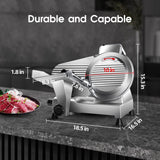 Zomagas Meat Slicer Machine,10 inch Commercial Meat Slicer, 240W Frozen Meat Cheese Deli Slicer,Premium Chromium-plated Steel Blade Semi-Auto Foody Slicer for Commercial and Home Use,Low Noises Zomagas