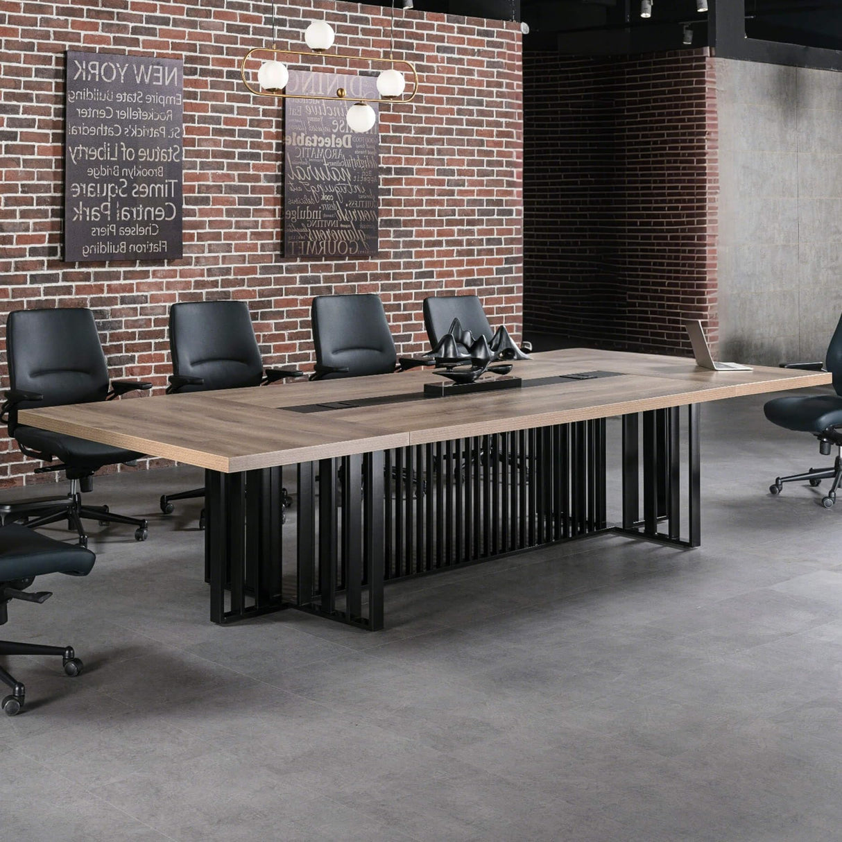 10ft Large Conference Table - 2" Thick Top & Metal Grid Base | Easy Assembly | Cable Management | Commercial Office Desk, Modern Executive Meeting Table for Office (10-20 People) SAINTCY