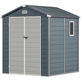 YITAHOME 6x6FT Resin Storage Unit sans Flooring, All-Weather Plastic Shed with Window, Vents and Secured Doors, Outdoor Plastic Tool Cabin for Poolside, Lawn, Backyard, Patio, Dark Gray YITAHOME