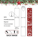 Lighted Wooden Welcome Sign, Merry Christmas Snowflake Elk Porch Sign for Front Door Decorations, Rustic Farmhouse Red Xmas Hanging Signs Wall Sign for Christmas Happy New Year Decor 47.2"H PEROUU