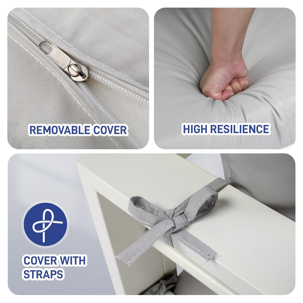 VINGLI Outdoor Furniture 4 Pieces Modern Aluminum Patio Furniture Set, Patio Sofa Set Outdoor Patio Conversation Sectional Set for Lawn, Garden, Backyard (White) VINGLI