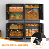 ZAOUS Metal Storage Cabinet, Heavy Duty Garage Cabinet on Wheels, 72'' Tall Storage Cabinets Tool Cabinet with Doors and Shelves for Home Office Utility Room, Black ZAOUS